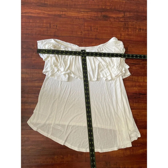 Free People Beach Womens Blouse Top cover Up Sz S Ruffle Summer Travel Fun Modal - Picture 7 of 10